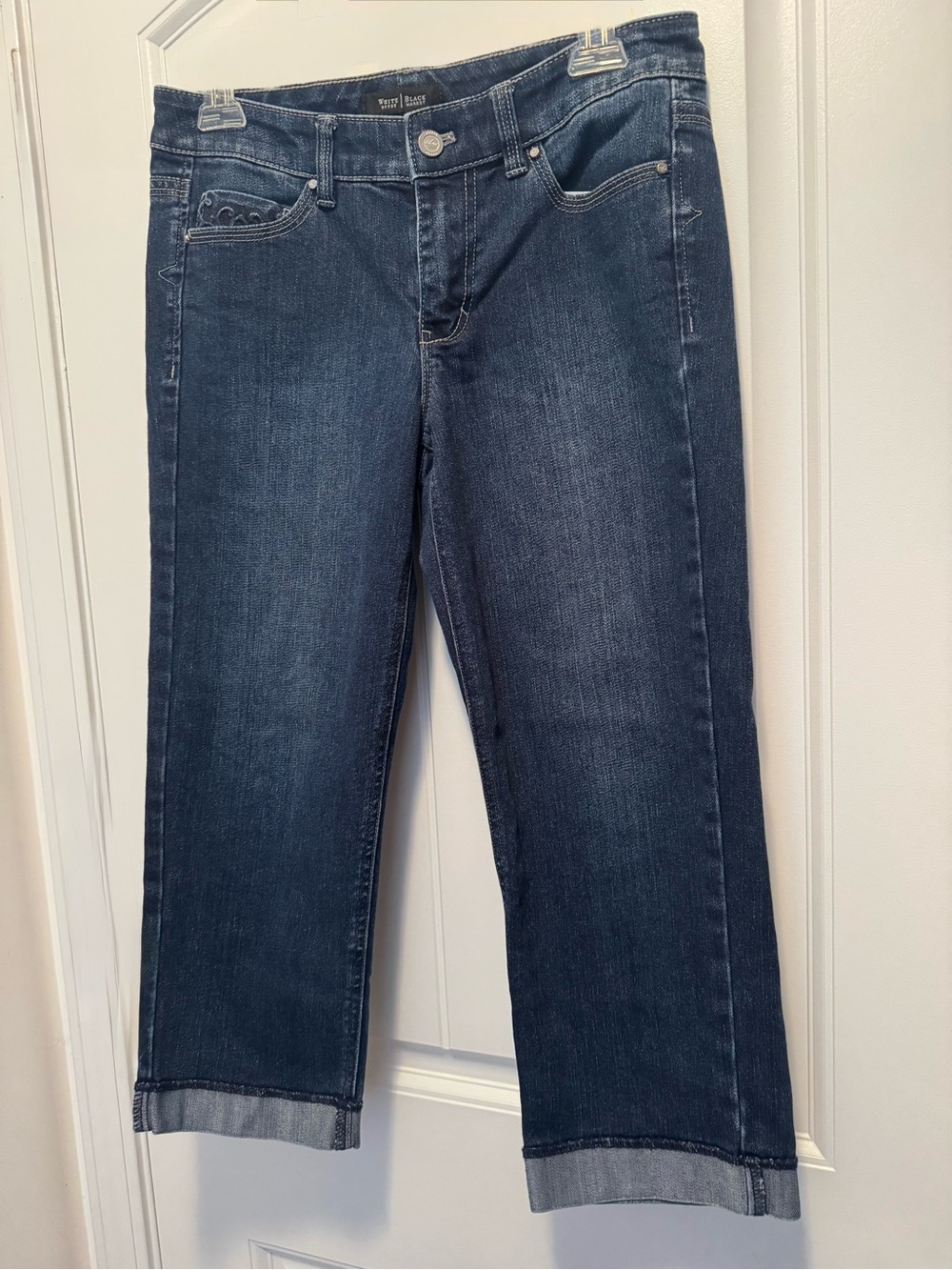 White House Black Market Dark Blue Cropped Straight Jeans